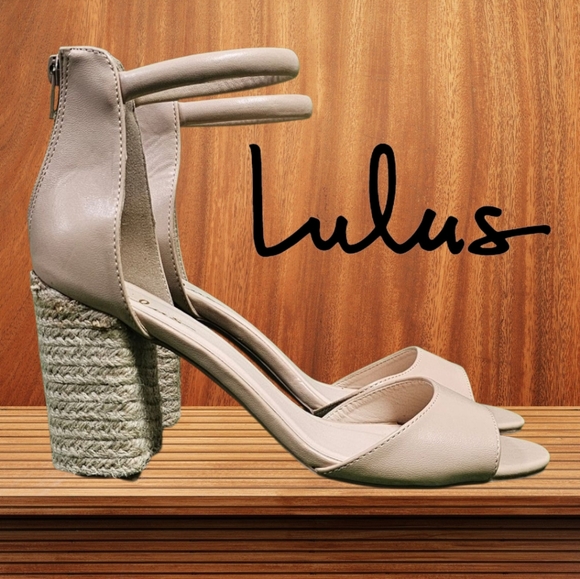 LULU'S | SIDECAR CUTIE JUTE ANKLE STRAP HEELS - Picture 1 of 16